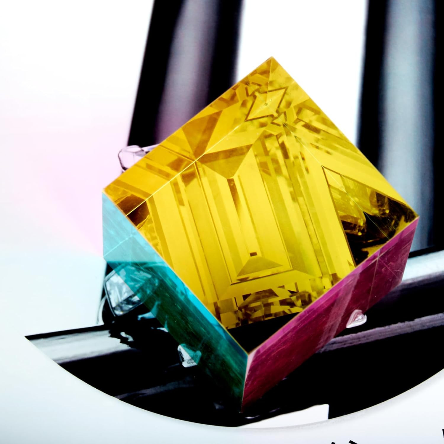 CMY Color Cube, 2.75 Inch (70Mm) Mixing CMYK Cube, Colorful Magic Acrylic Prism