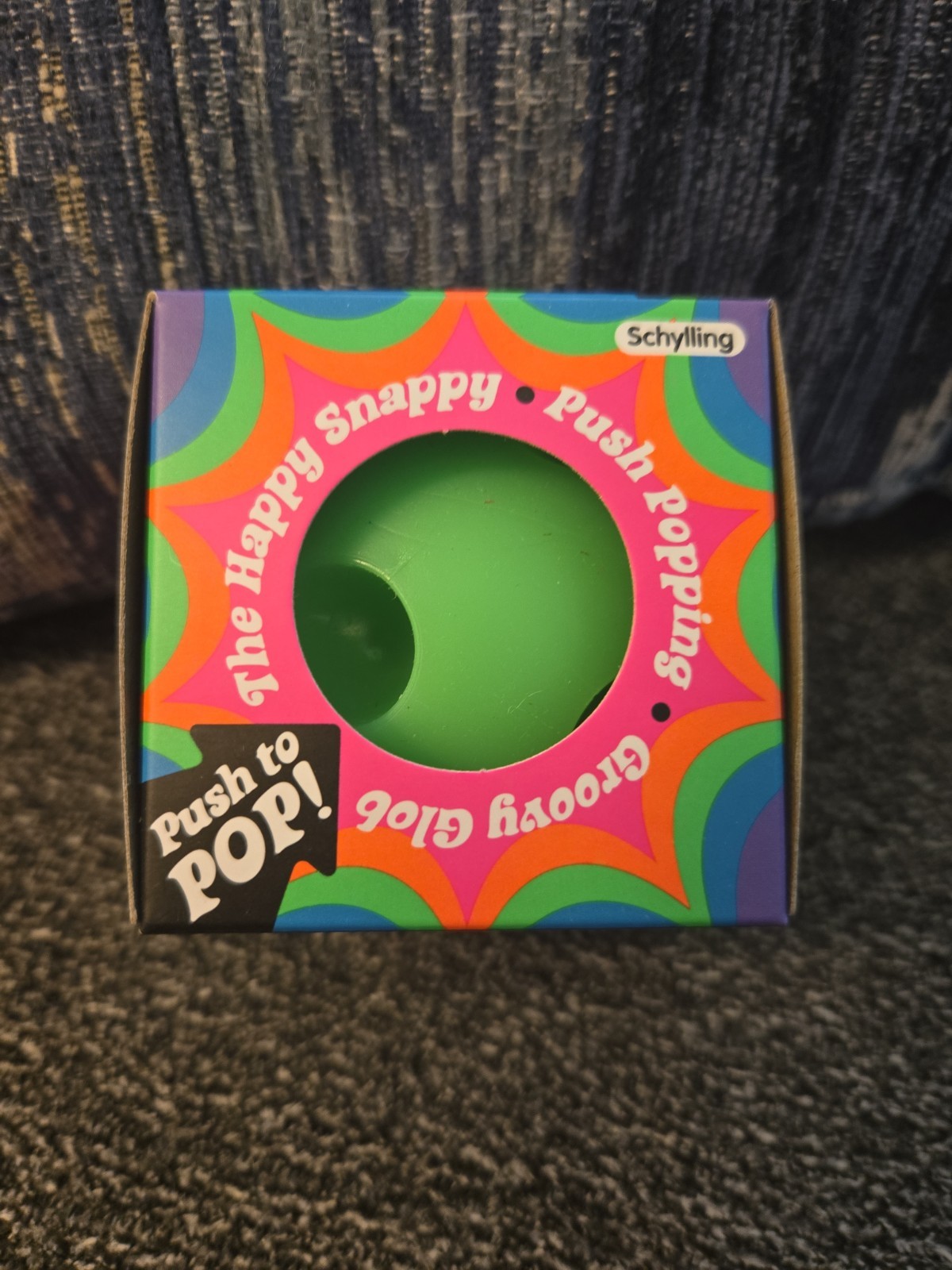 RARE Happy Snappy Push Popping Groovy Glob Air Filled NEEDOH Push POP GREEN