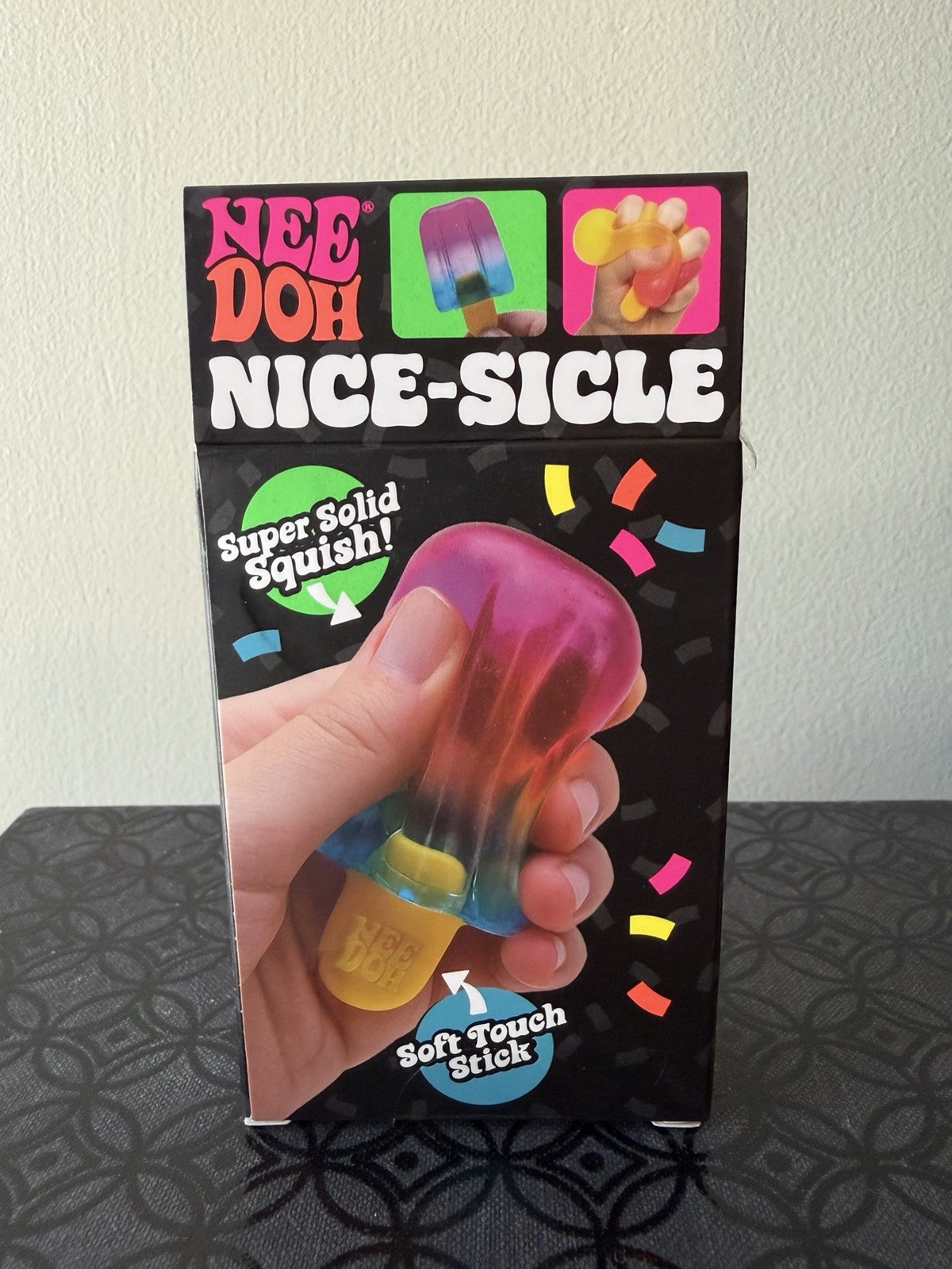 New NeeDoh Nice-Sicle Squish Squeeze Pink/Orange/ Red Popsicle