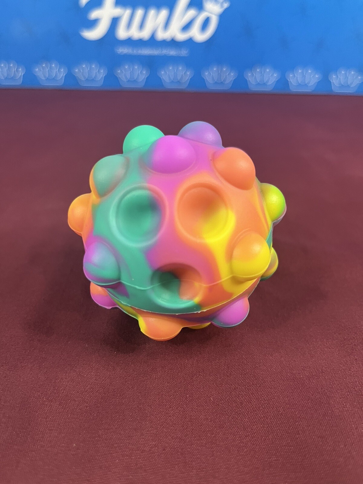 2 1/2” 3D Rubber Fidget Ball Tie Dye Multi Color Adult/Child Sensory Toy