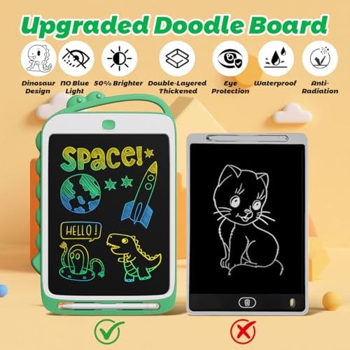 LCD Writing Tablet for Kids, Colorful Doodle Board Drawing pad, 12 Inch Green