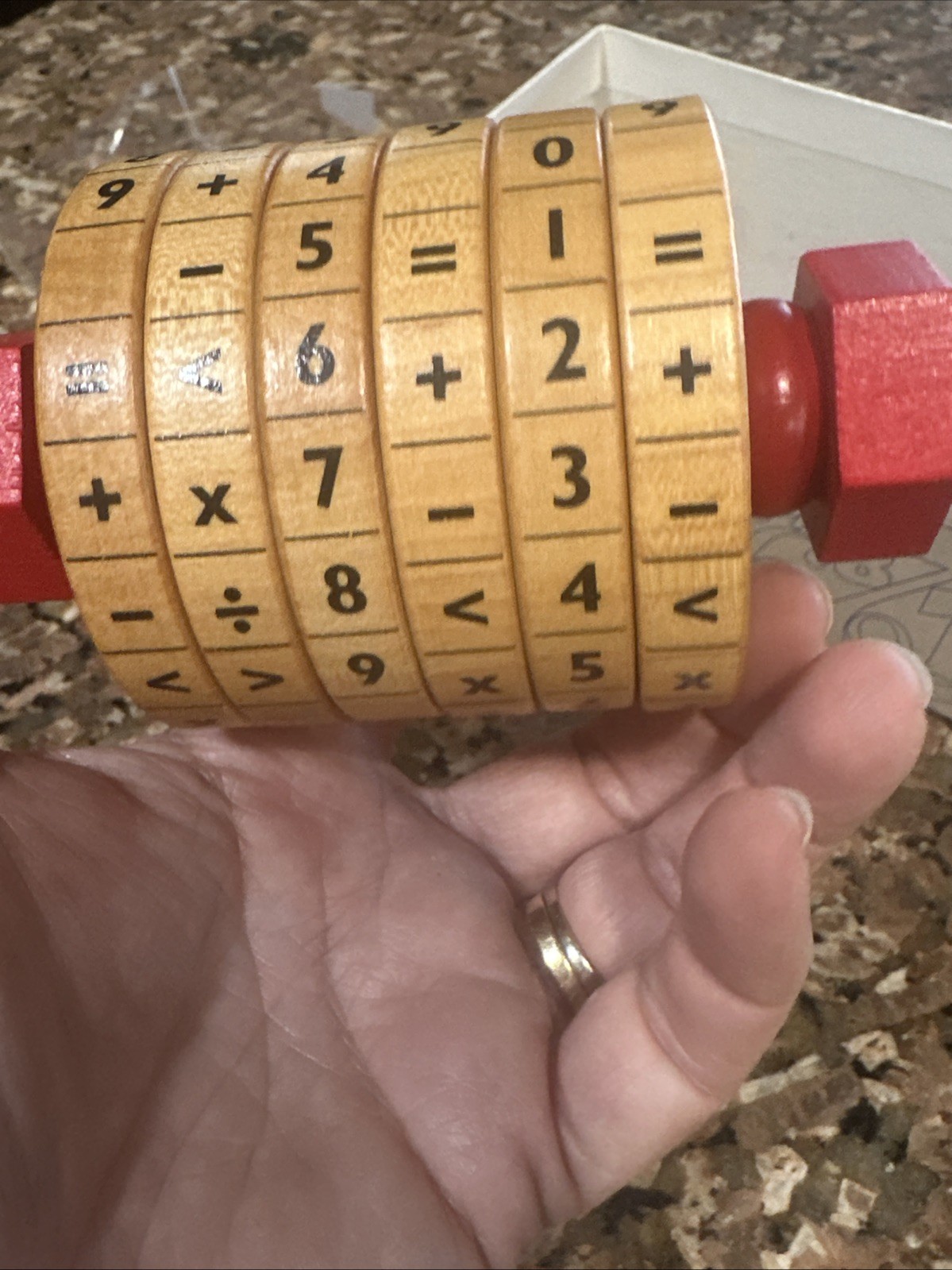 Putnam Learning Tool Wood Math American Numbers Wheel Vintage Box Included