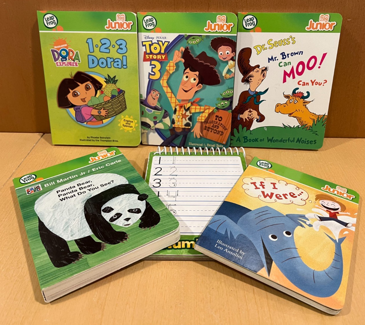 Leap Frog Leapfrog Tag Junior (6) Hardcover Books Dora Toy Story Panda Numbers