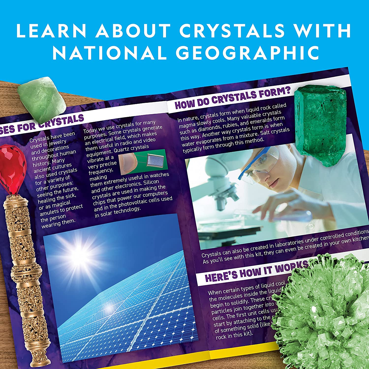 Learning Science Gifts for Kids Boys Girls Glow Crystal Glowing Kit Nat Geo USA