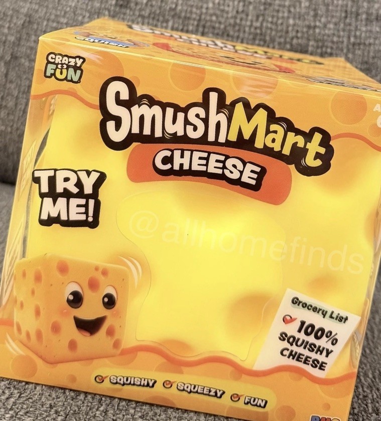 RMS Crazy Fun SmushMart Cheese Squishy Squeezy Stretch Sensory Toy TIK TOK VIRAL