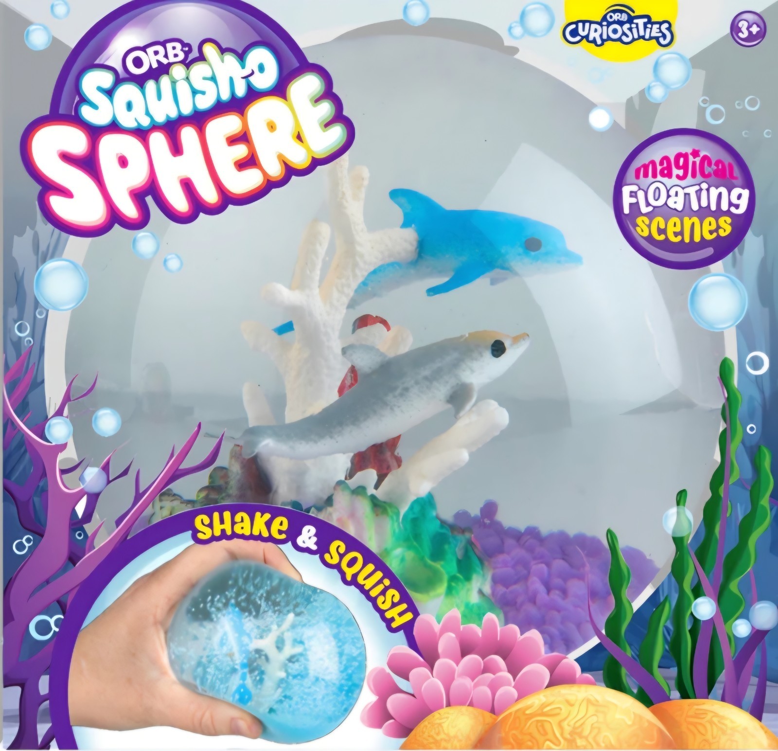 ORB™ Squish-O Sphere Squish Toy Fidget Stress Fun Dolphin Aquarium