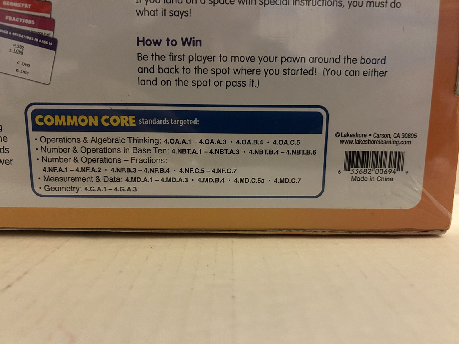 Pop To Win Math Game Grade 4 (Ages 9+) by Lakeshore – Common Core 2-4 Players