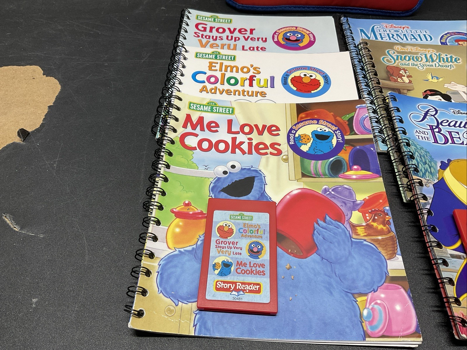 Disney Story Reader Books and Cartridge , Sesame Street, & BARNEY BUNDLE W/CASE