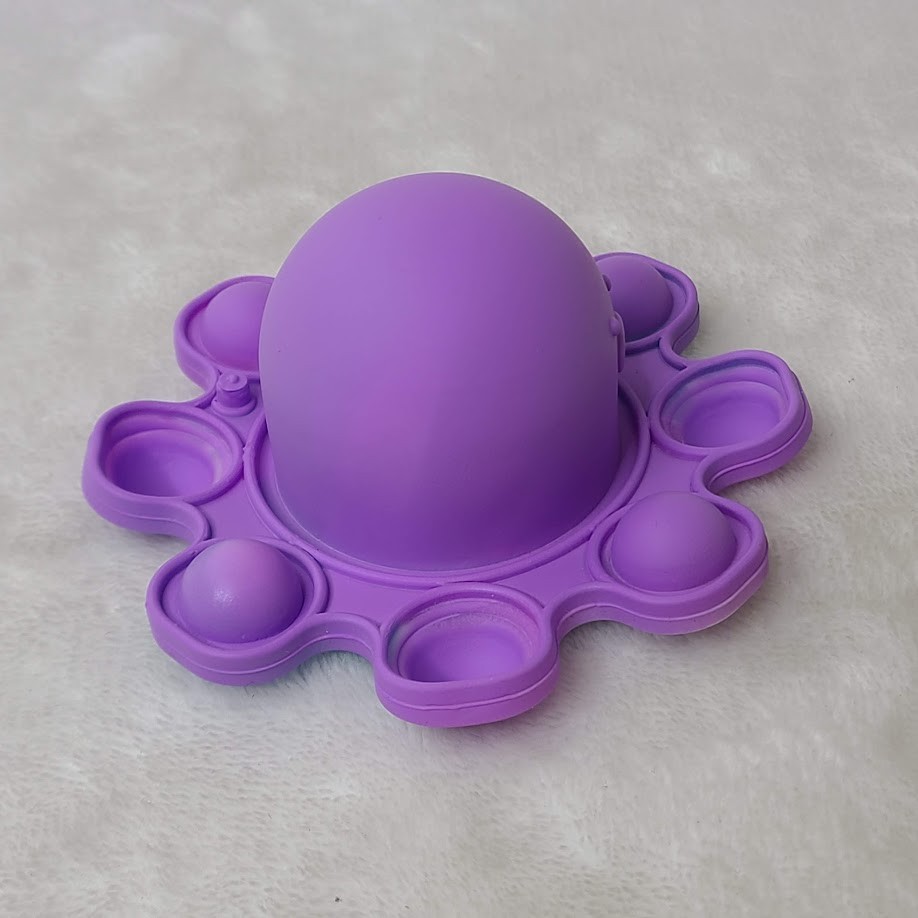 Octopus Push Pop Bubble Fidget Sensory Toy Reversible Blue Purple