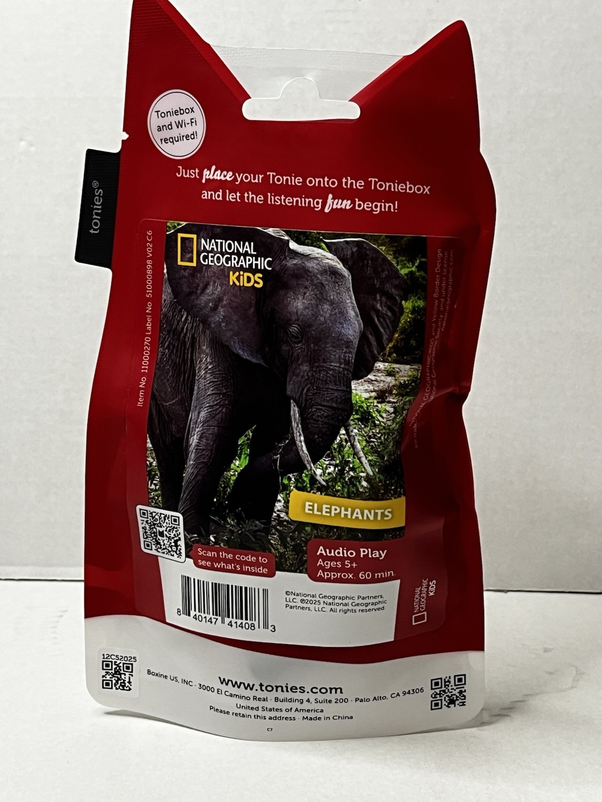 Tonies – National Geographic Kids Elephant Tonie – EDUCATIONAL – NEW