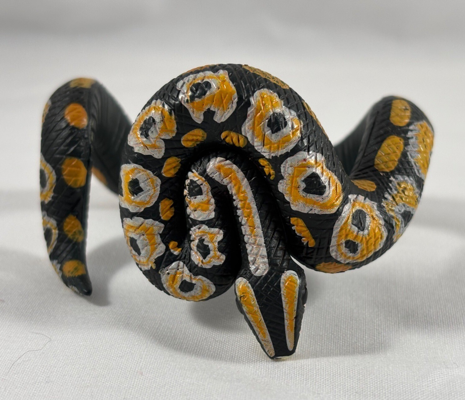 Realistic Coiled Ball Python Figurine Collectible Decor 2.5″ Wide