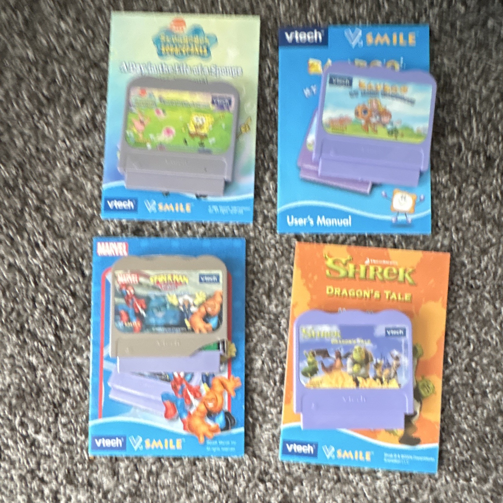 VTech V.Smile TV Learning System Console w/ Controller, Box, Manual & 4 Games