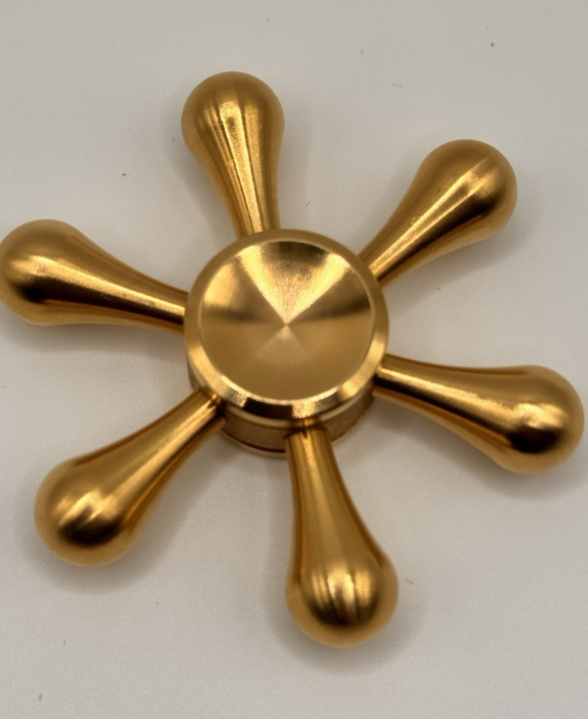 Six Arm Solid Metal Brass Fidget Spinner All Metal Toy Adults Kids Boys Girls