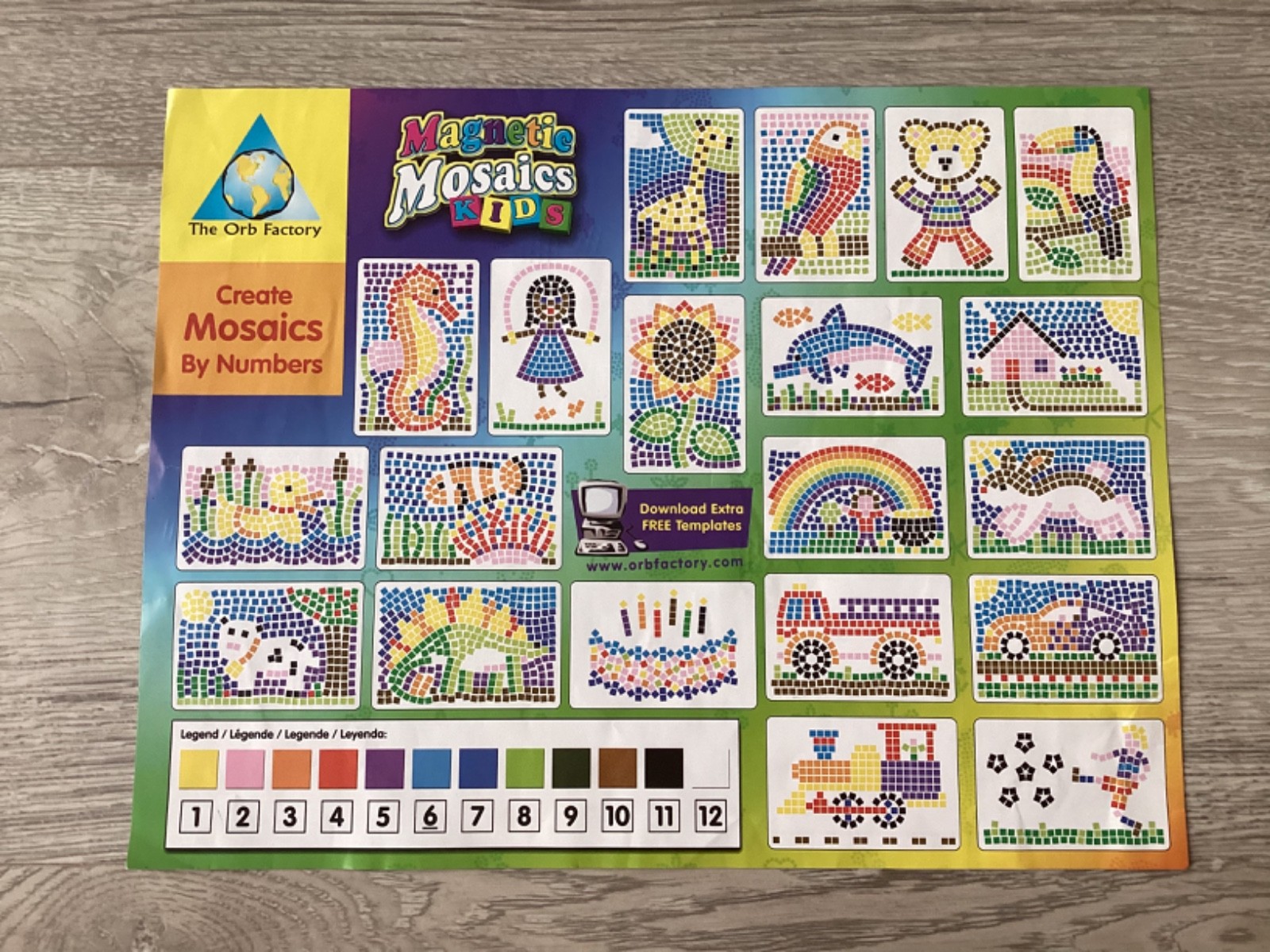 Orb Factory Magnetic Mosaics Kids By Numbers Patterns Learning Magnets 20 Design