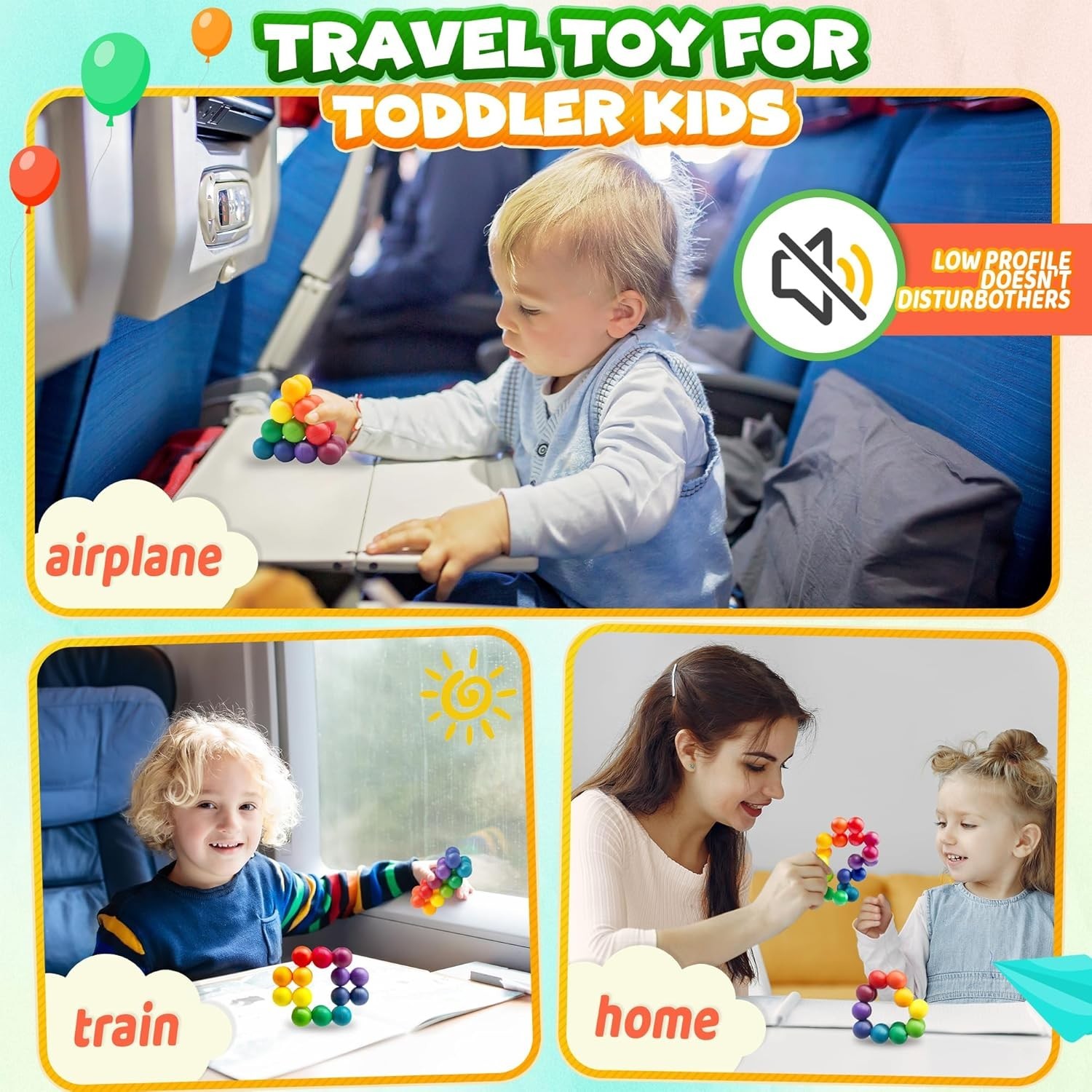 Kid-Safe Rainbow Fidget Ball Toy for Relaxation | Ideal Gifts & Easter Stuffers