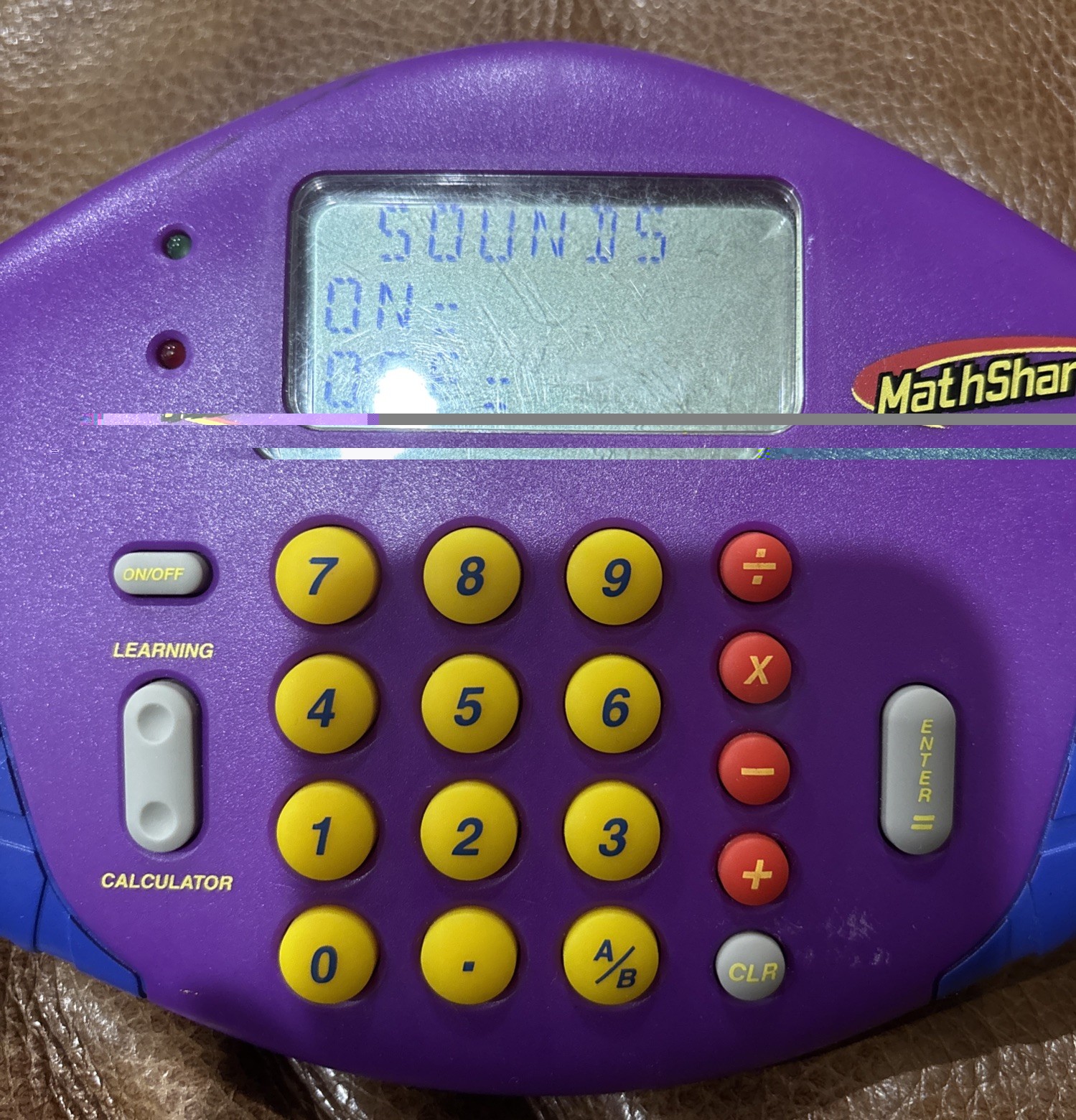 TESTED Math Shark Electronic Handheld Educational Learning System EI-8490 Purple