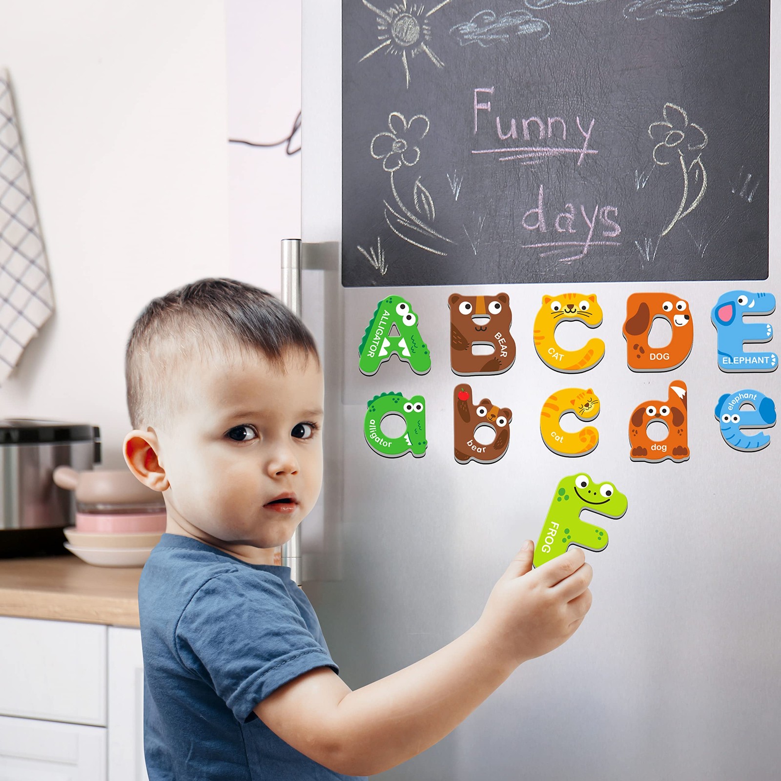 52 Magnetic Alphabet, 26 Uppercase & 26 Medium to Large, Multi Color