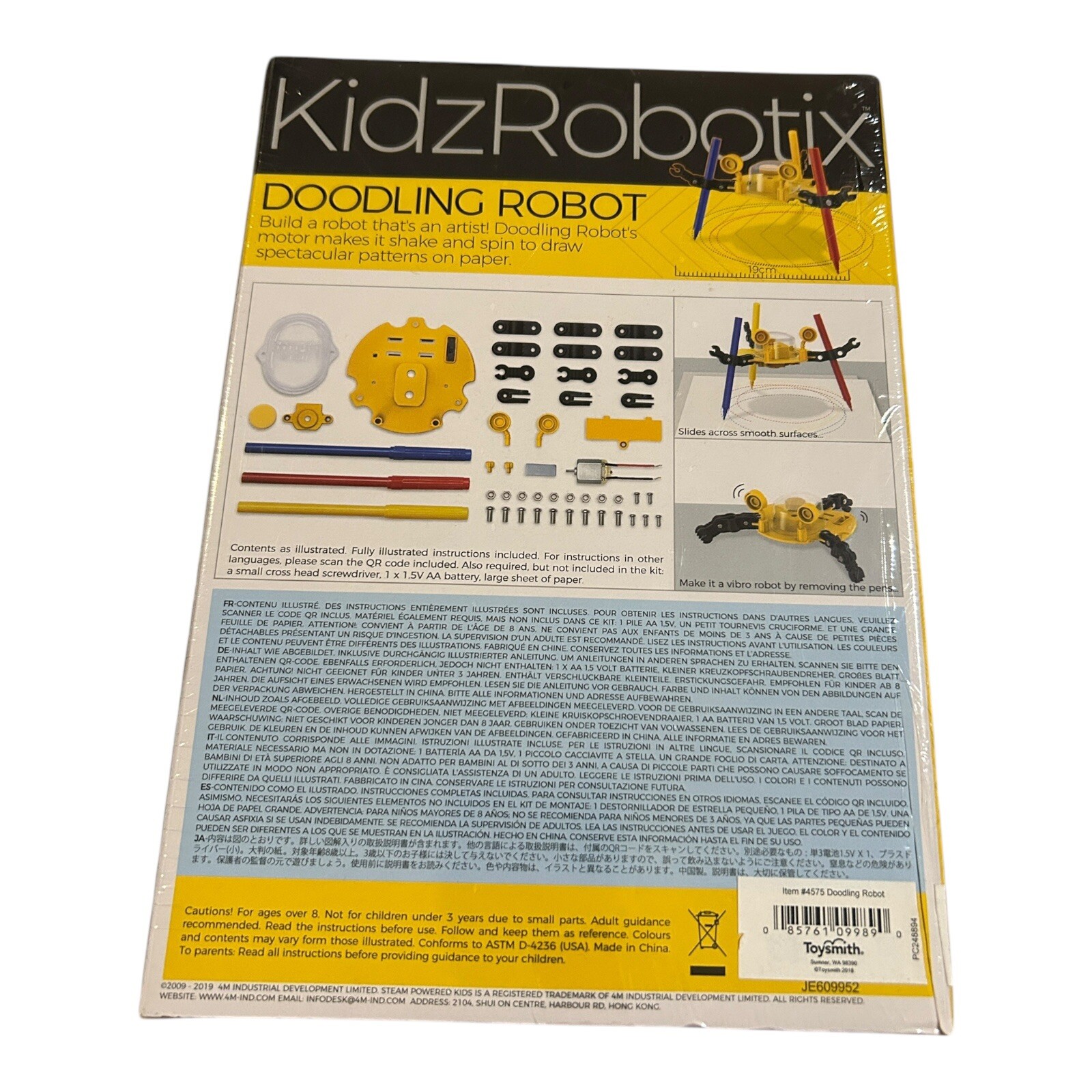 KidzRobotix 4M Doodling Robot – DIY Science Engineering Robotics Kit