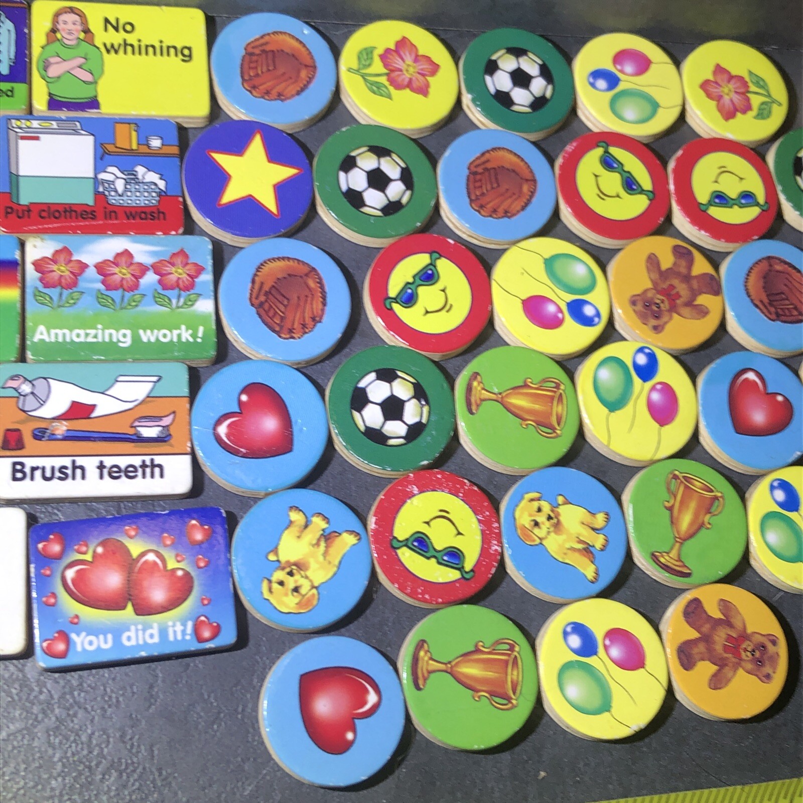 Wooden Magnetic Melissa & Doug Calendar Visual Clue Replacements tiles chores