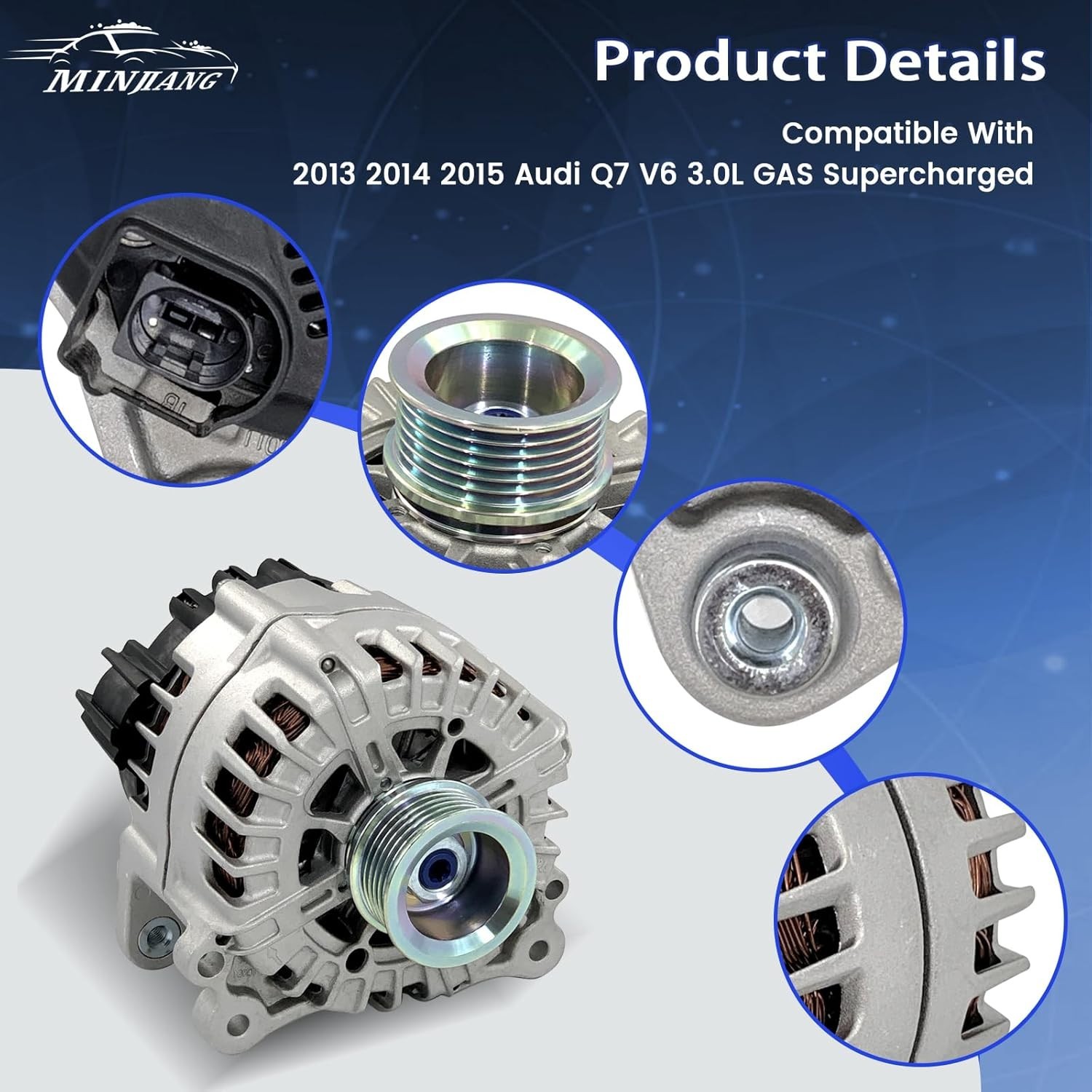 Alternator Compatible with 2013-2015 Audi Q7 V6 3.0L Replace 06E903023B