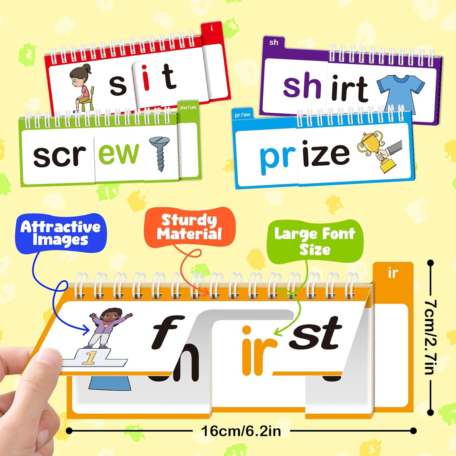 40 Read and Rhyme Flip Books,Phonics Word Family Build Book Learn to Read Phonic