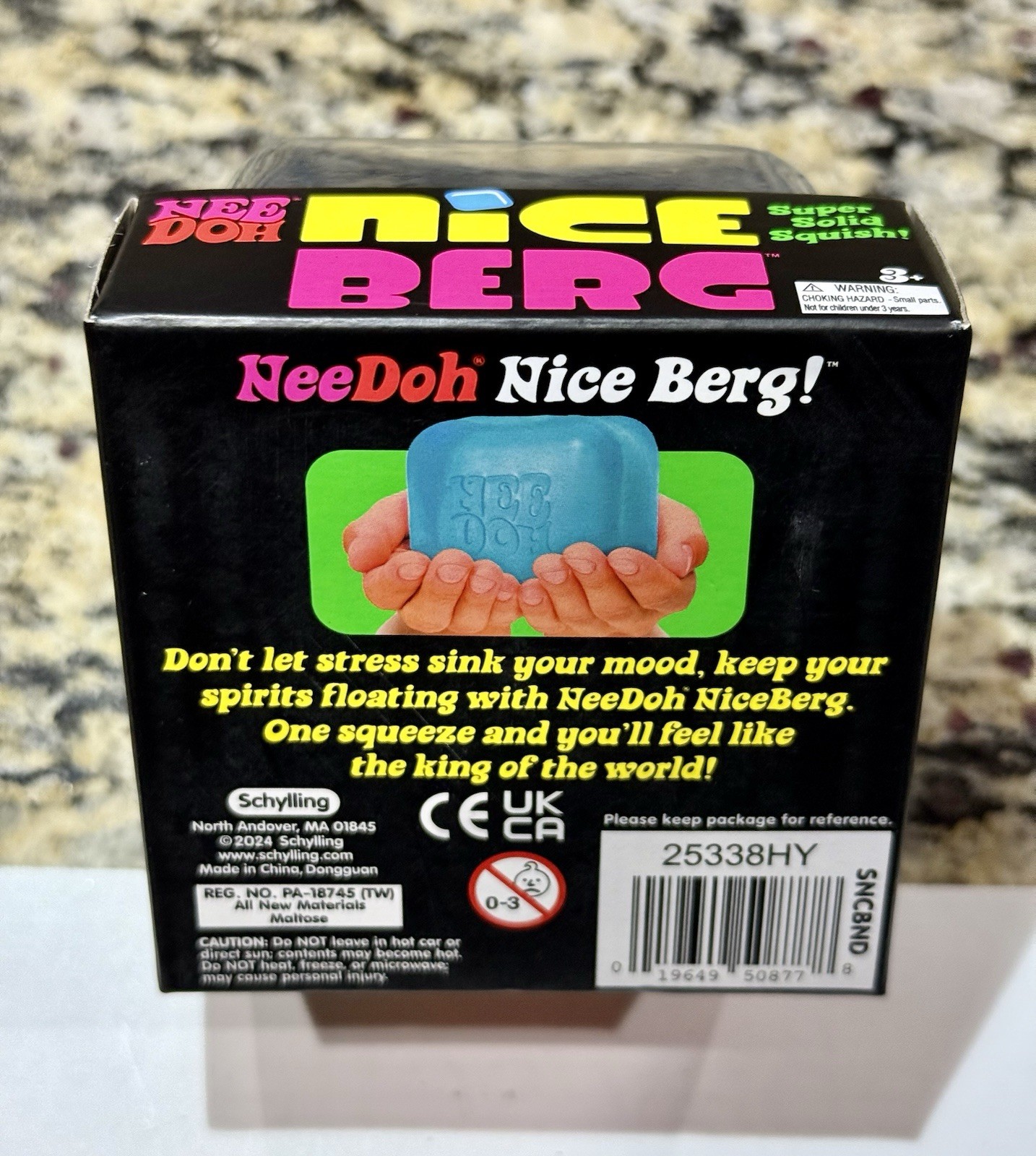 Nee Doh Nice Berg Blue XL Cube Giant NeeDoh Niceberg Solid Squishy Block NEW