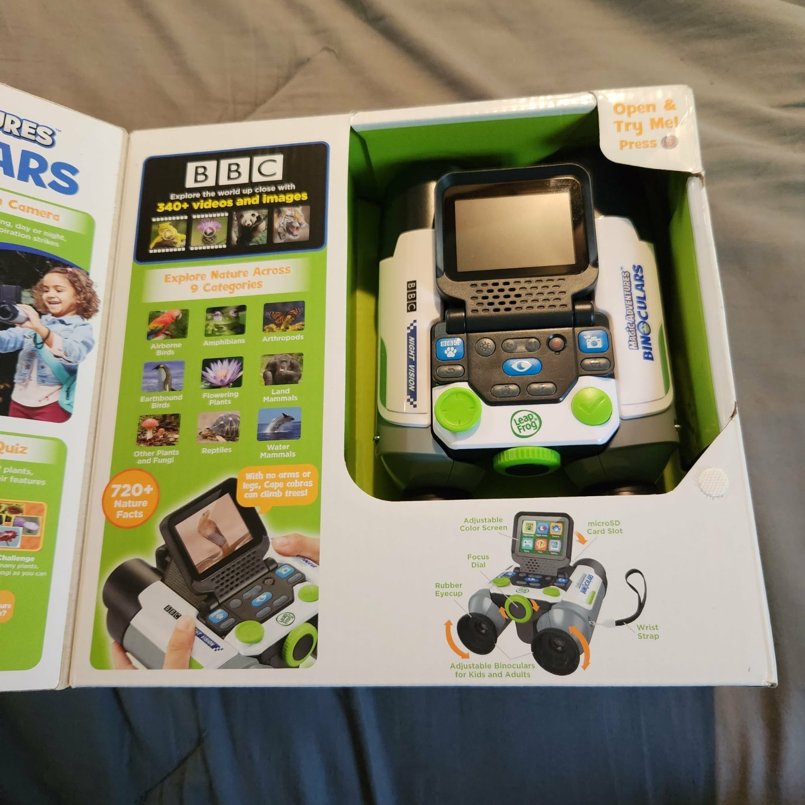 Leap Frog Magic Adventures Binoculars, Screen Capture, Night Vision For Kids NEW