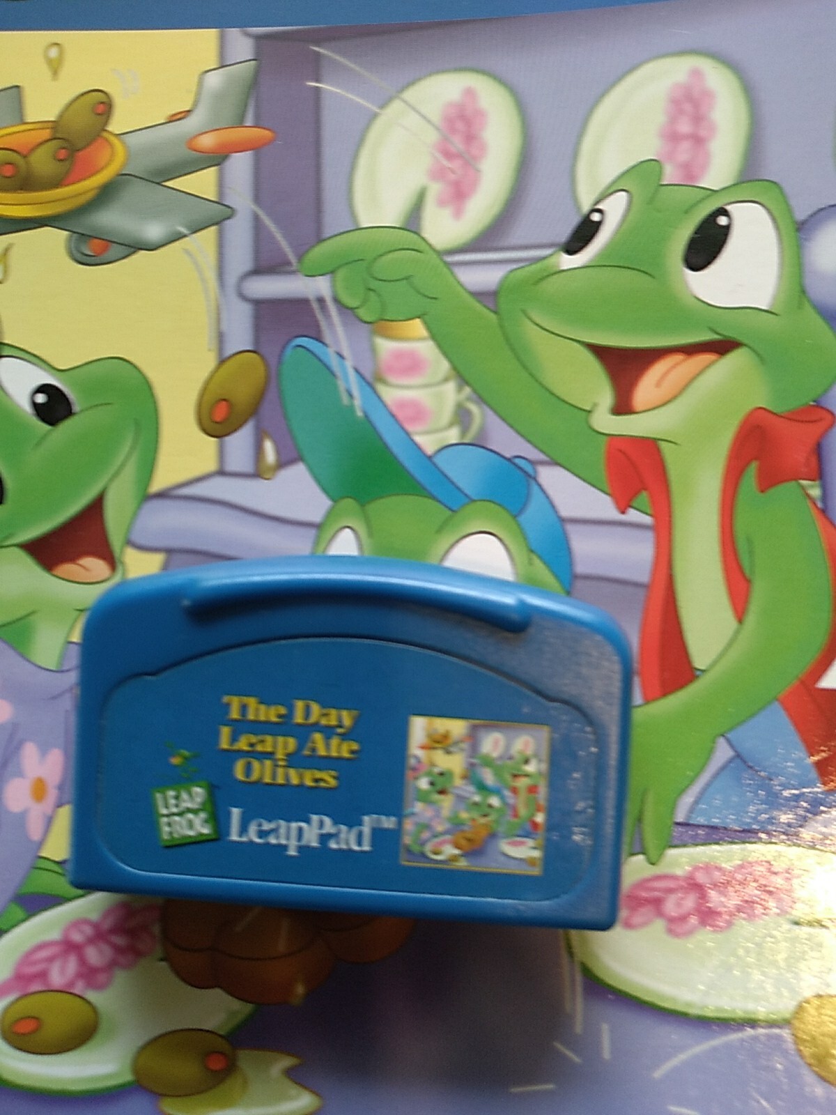 LeapFrog LeapPad The Day Leap Ate Olives Reading Book + Cartridge Ages 4-7
