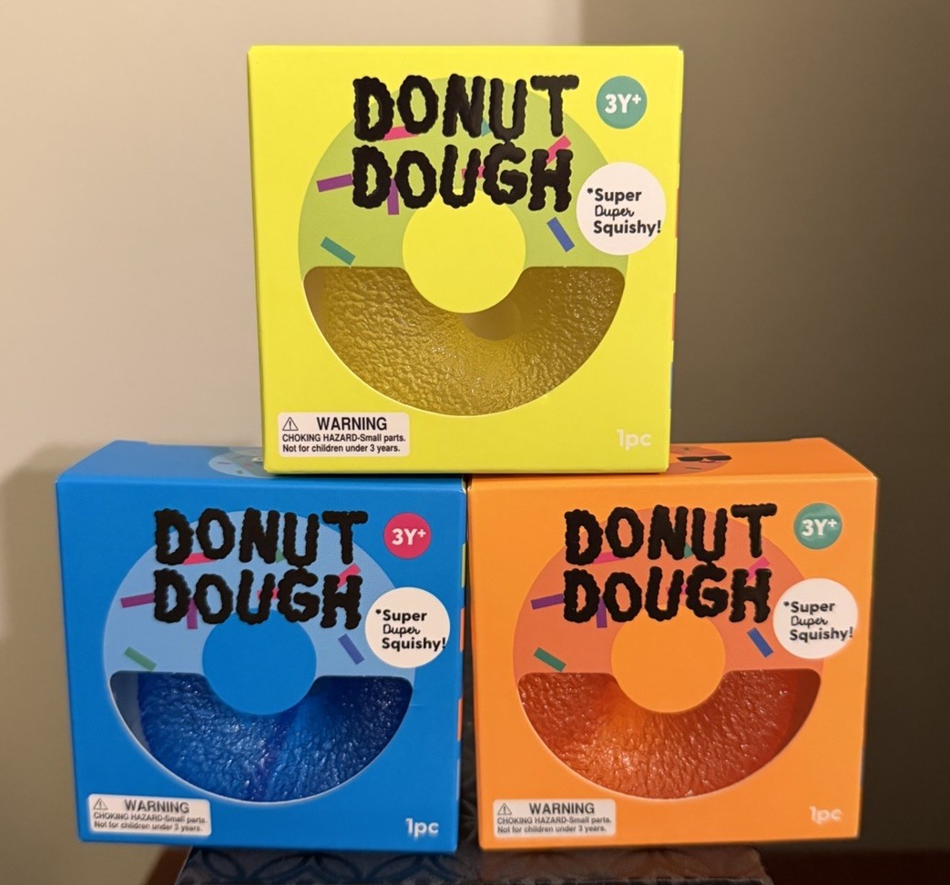 Lot Of 3 J’Adore Donut Dough Squishy Viral Tik Tok Blue Orange Green