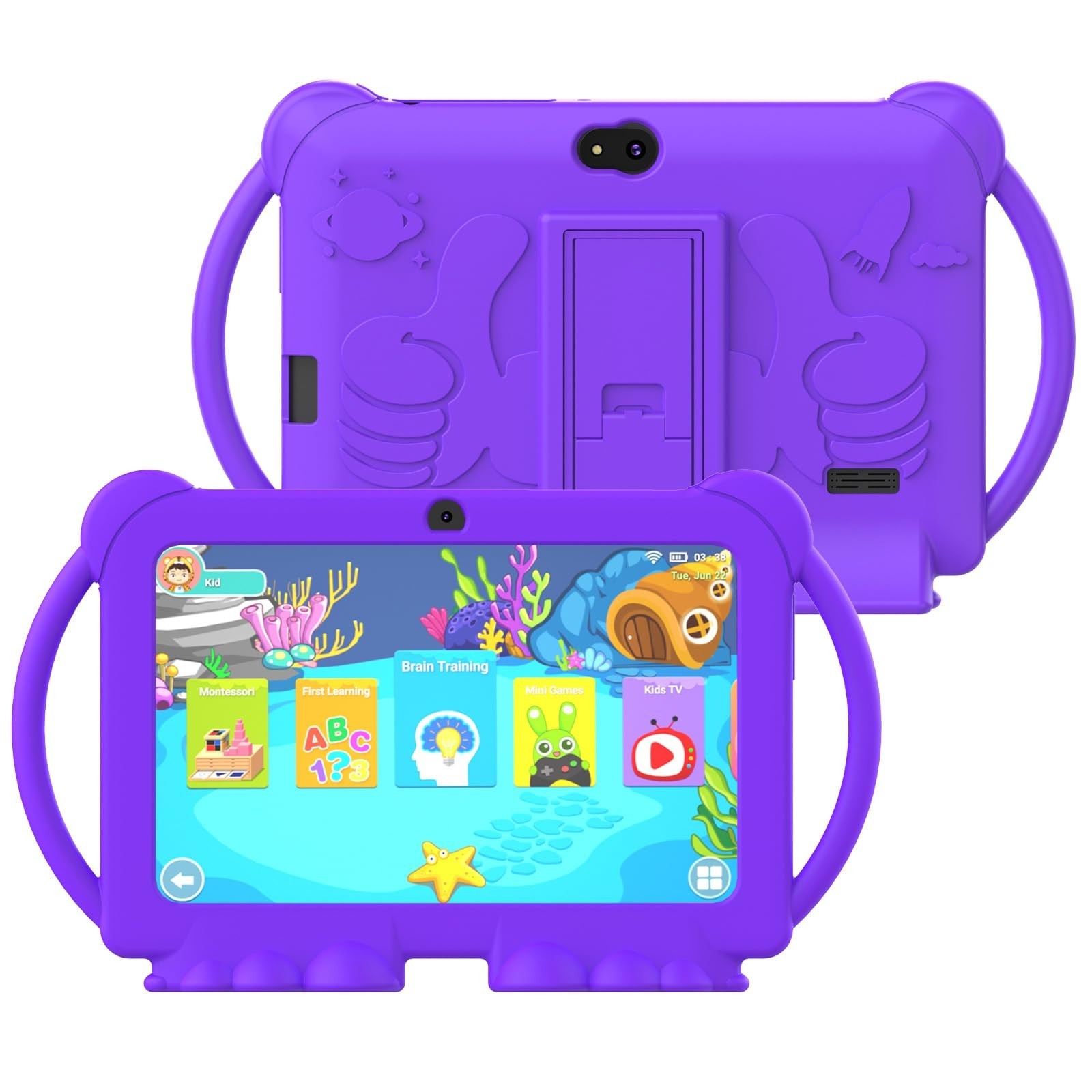 7″ Kids Tablet, 4GB+32GB, Expandable 1TB, Android, Parental Control, Dual Camera