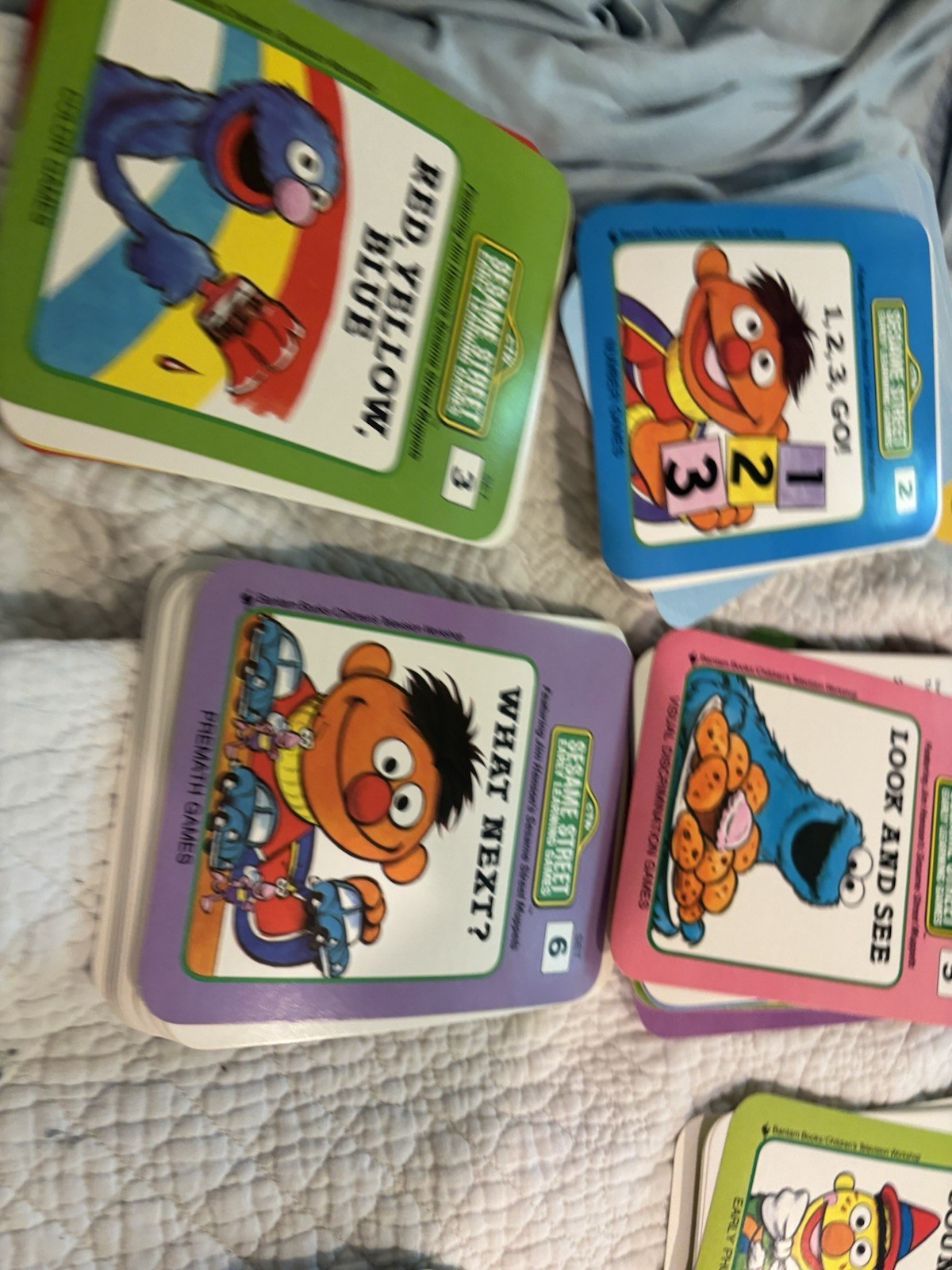 Sesame Street Early Learning Educational Games Cards Partial Set No Case 1989