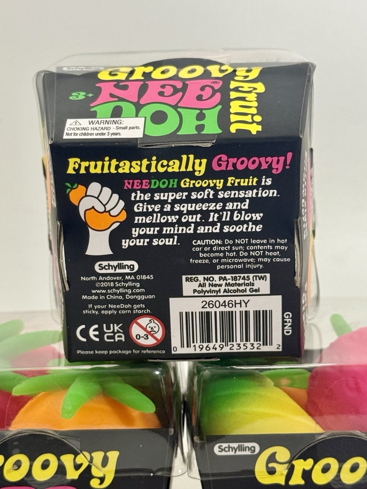 Schylling NeeDoh Groovy Fruit Basket Lot of 3 Ages 3+ 2018