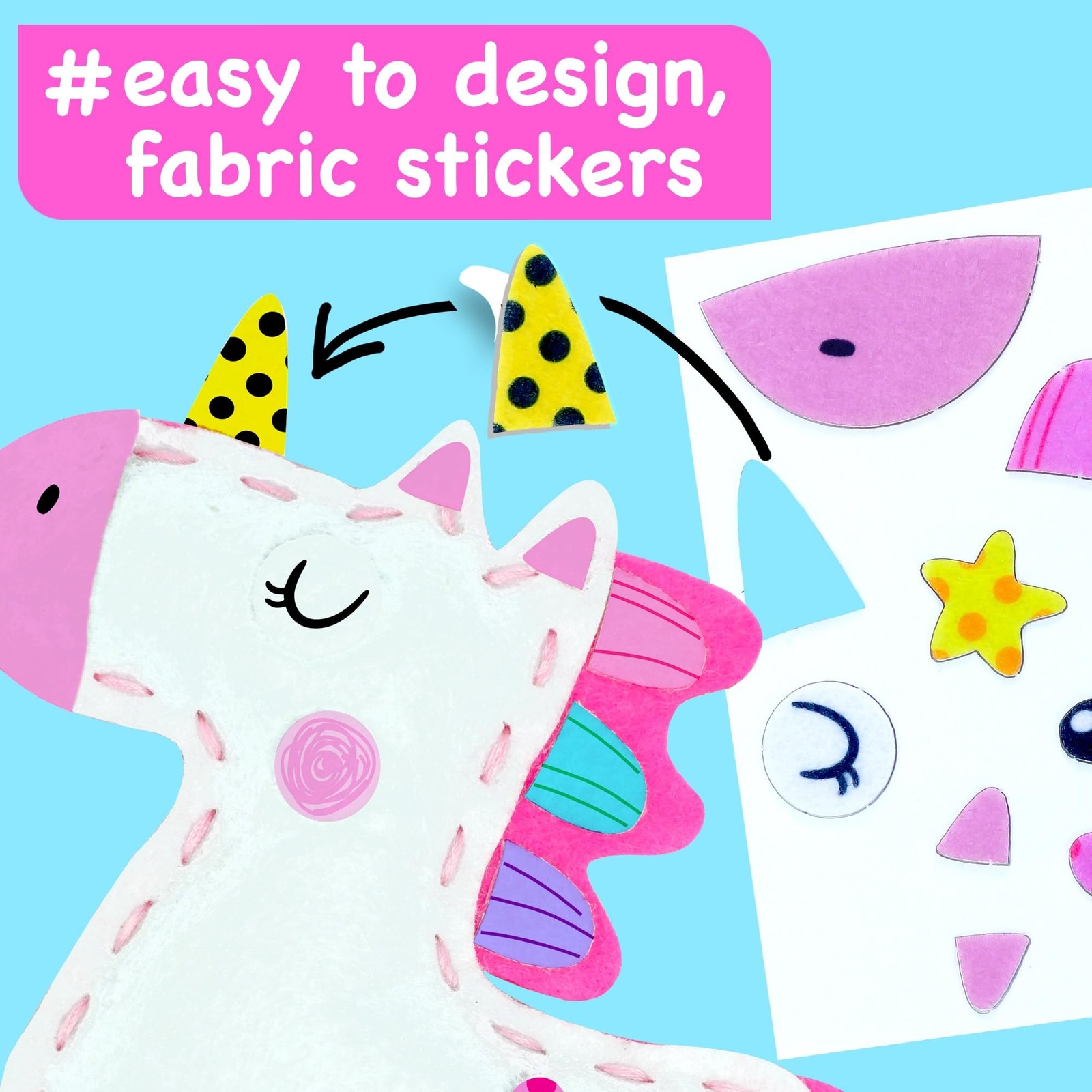 EZCRA Unicorn Sewing Kit for Kids Ages 4-8, 4 Easy Projects, No-Mess Learn-to…
