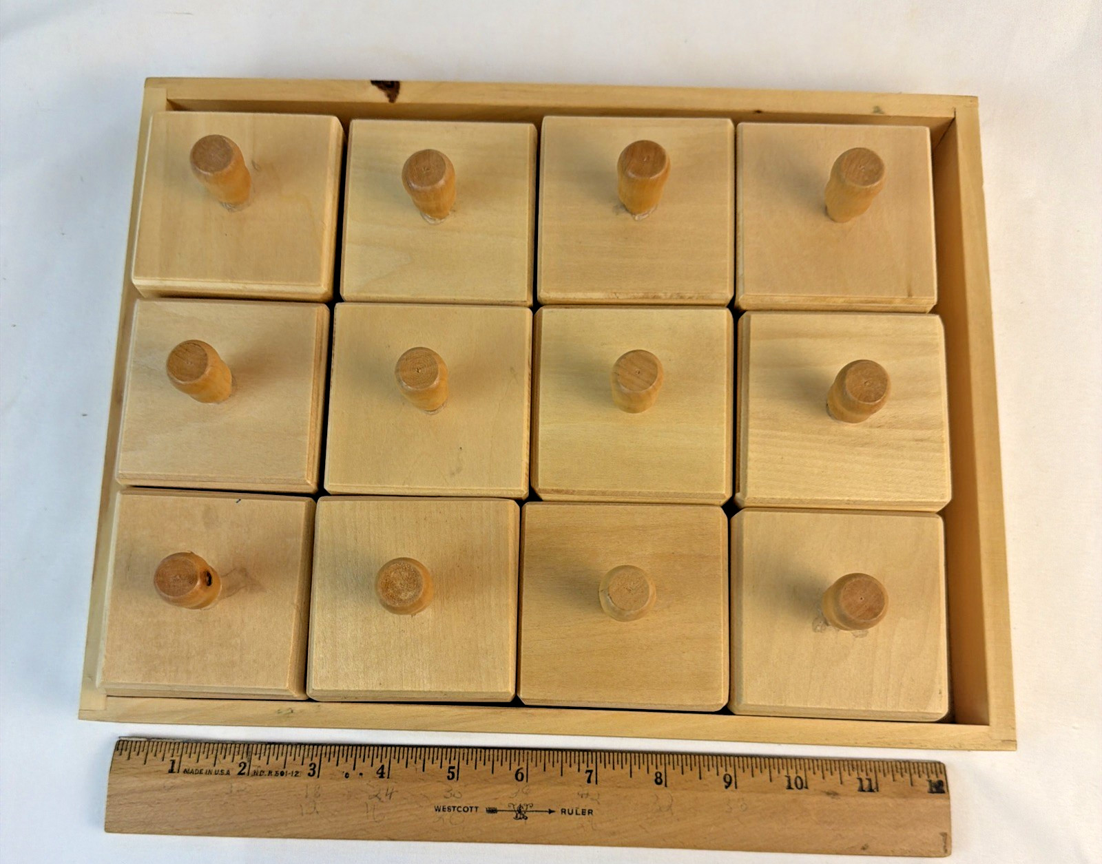 Wooden Listening Blocks Auditory Sensory Montessori Learning 12 Boxes 6 Sounds
