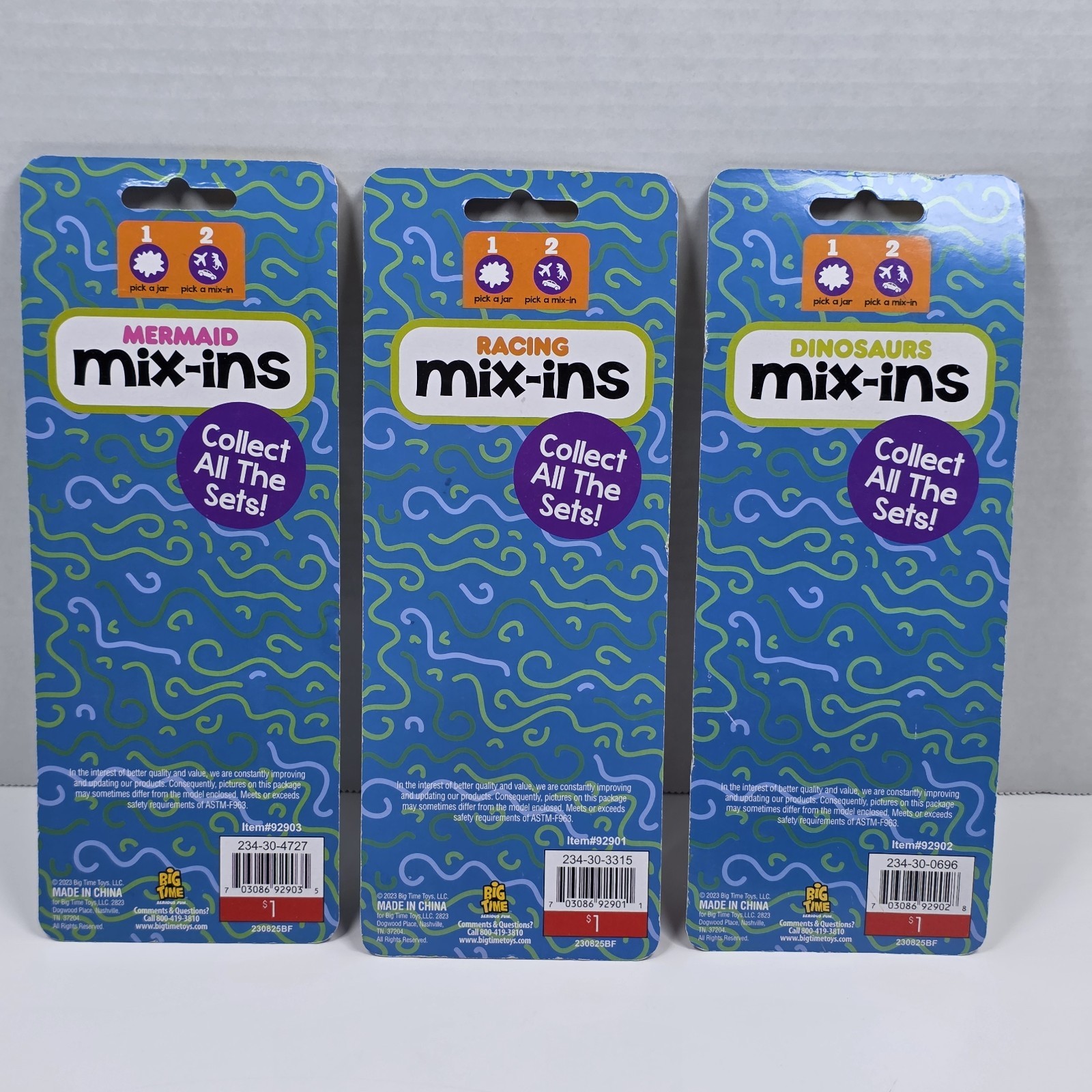 Big Time Mix-Ins Sensory Bin Mix Sets Of 3 Racing Dinosaurs Unicorns Mermaids