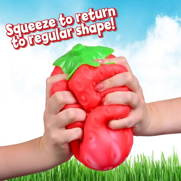 Sunny Days Jumbo Squeezy Strawberry Squishy Toy Stress Relief Sensory Fun