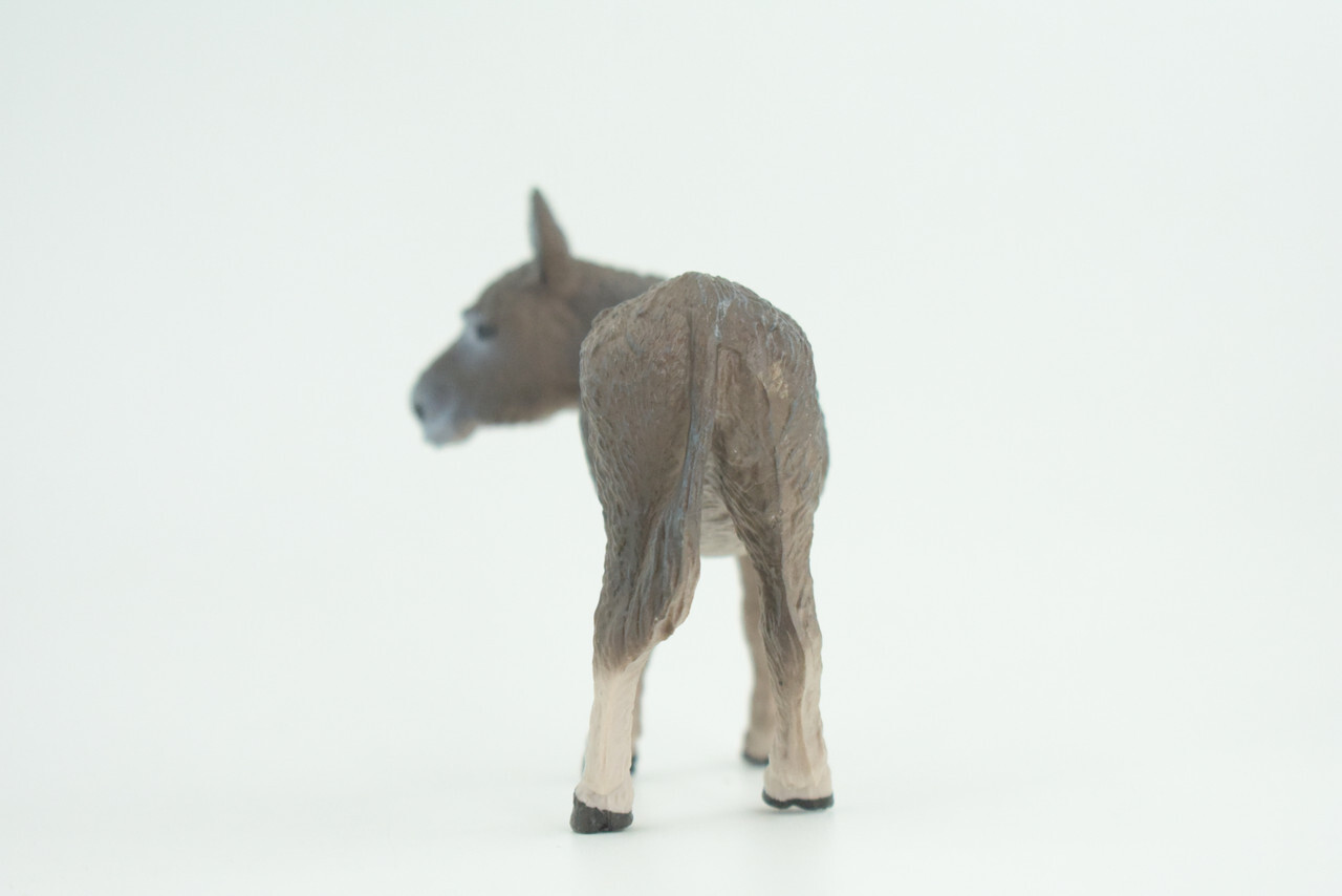 Donkey Toy Realistic Hand Painted Rubber Farm Model 4 Inches CH846 BB197