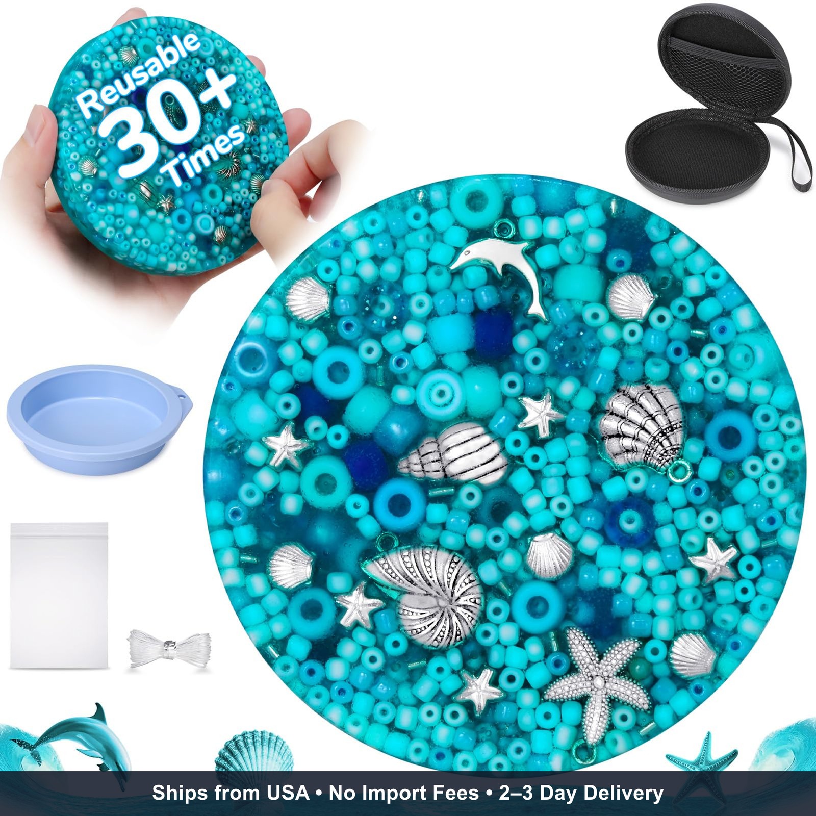 Reusable Fidget Pad Stress Relief Toy 4 Inches Silicone Anti Skin Picking times