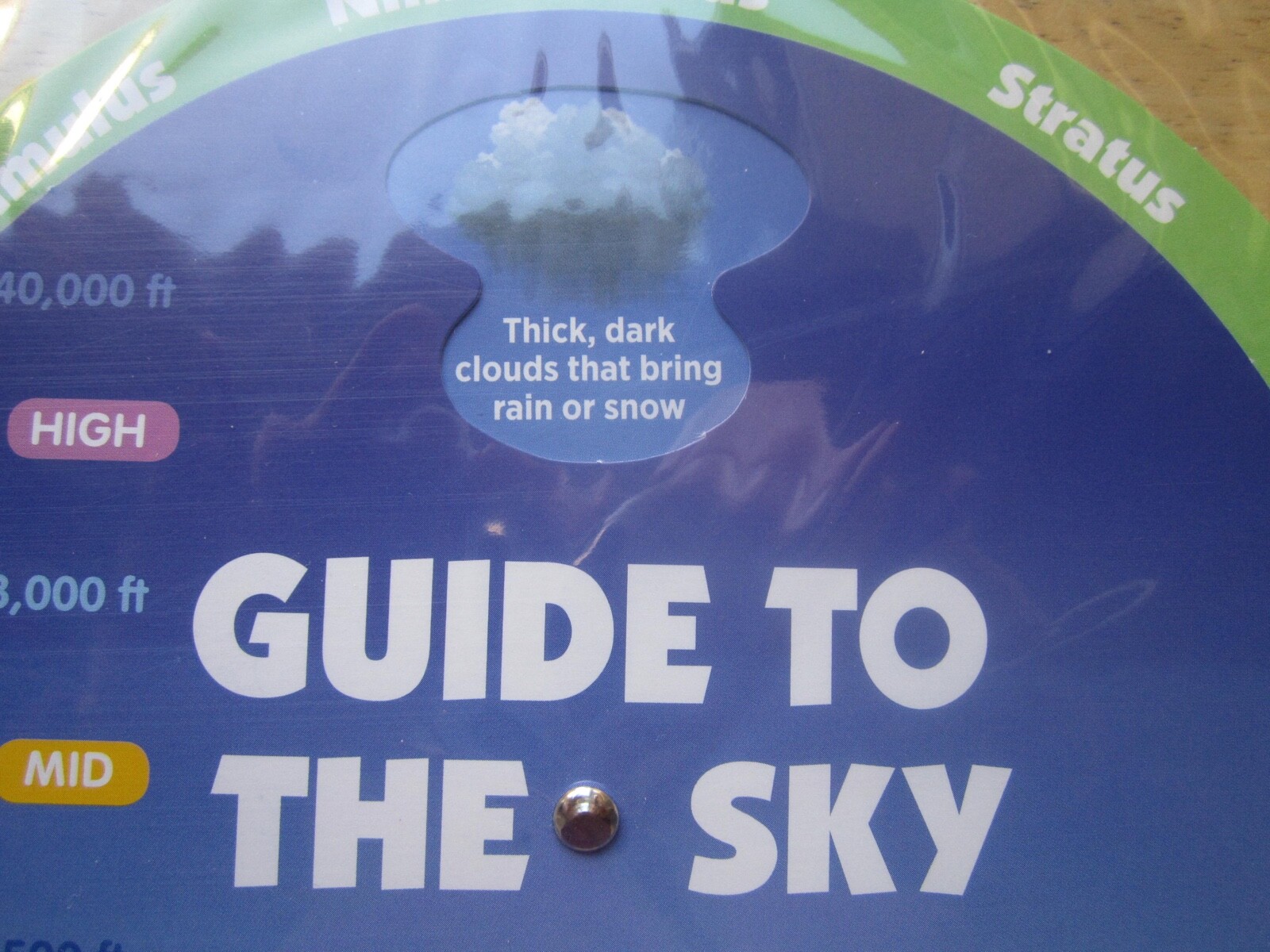 Teaching Tree Educational Spinner 8″ Guide To The Sky Cirrus Stratus Cumulus Pkg