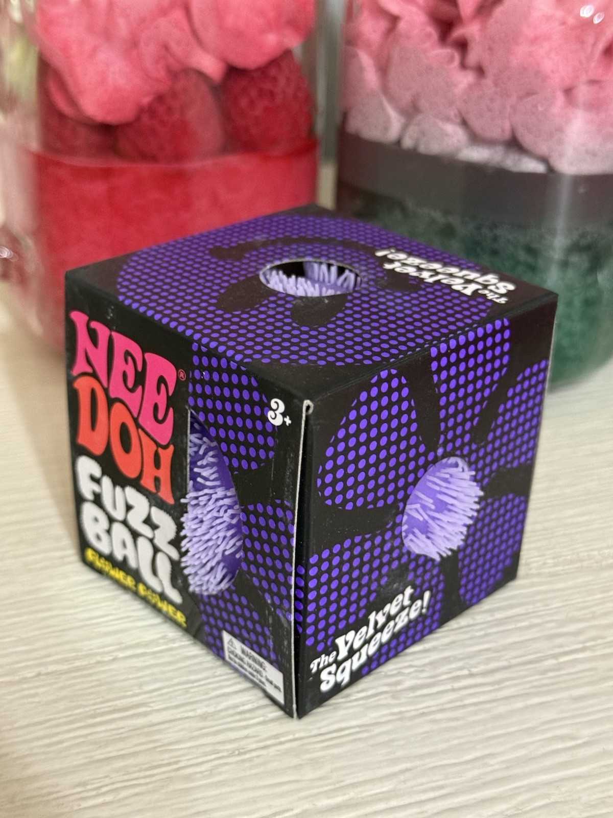 Purple Needoh FUZZ BALL Flower Power Nee Doh Squishy NEE-DOH Fuzzball AUTHENTIC