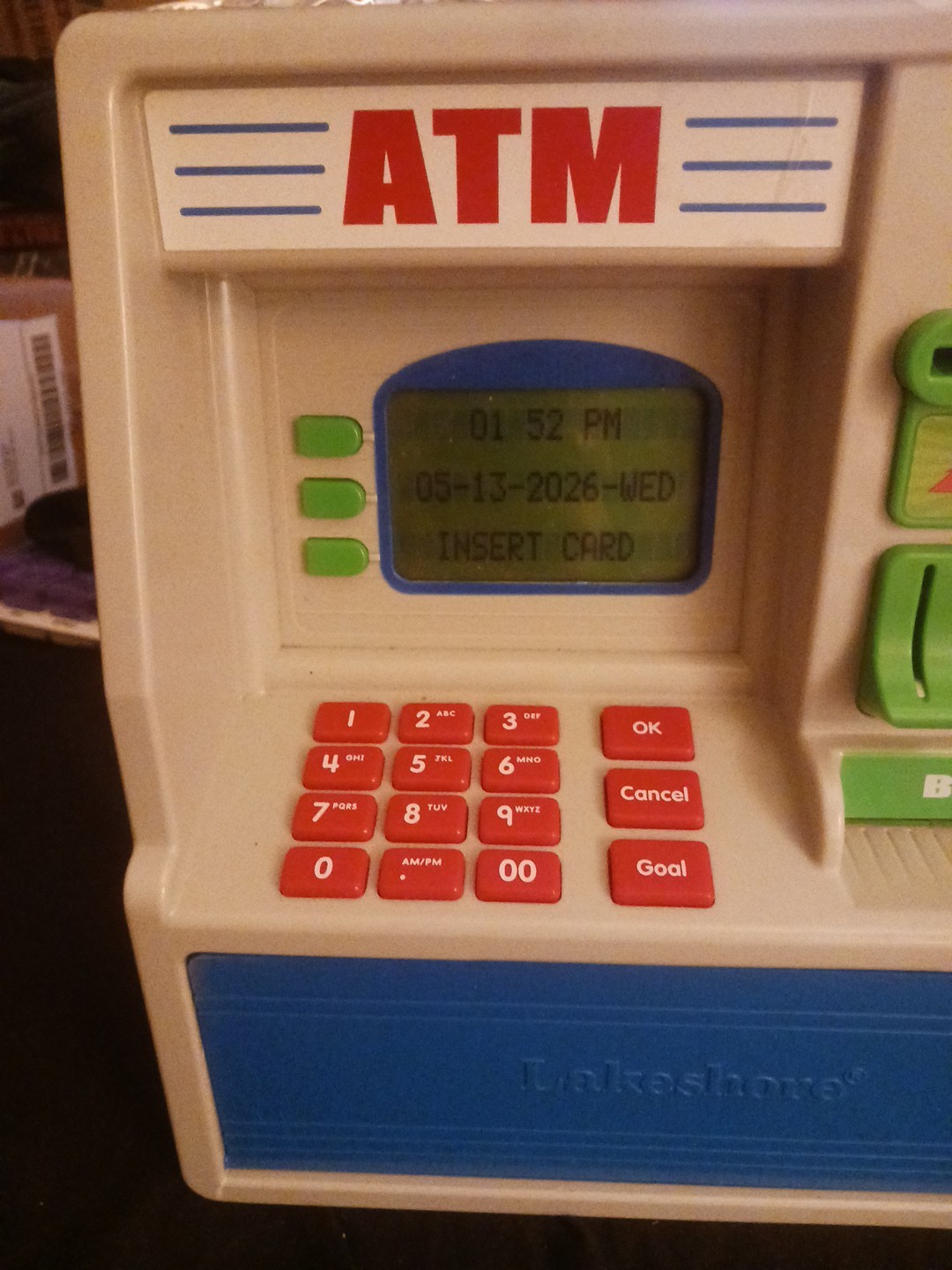 Lakeshore Learning Real Working ATM BANK Piggy Bank Toy Tested Working Wow Look