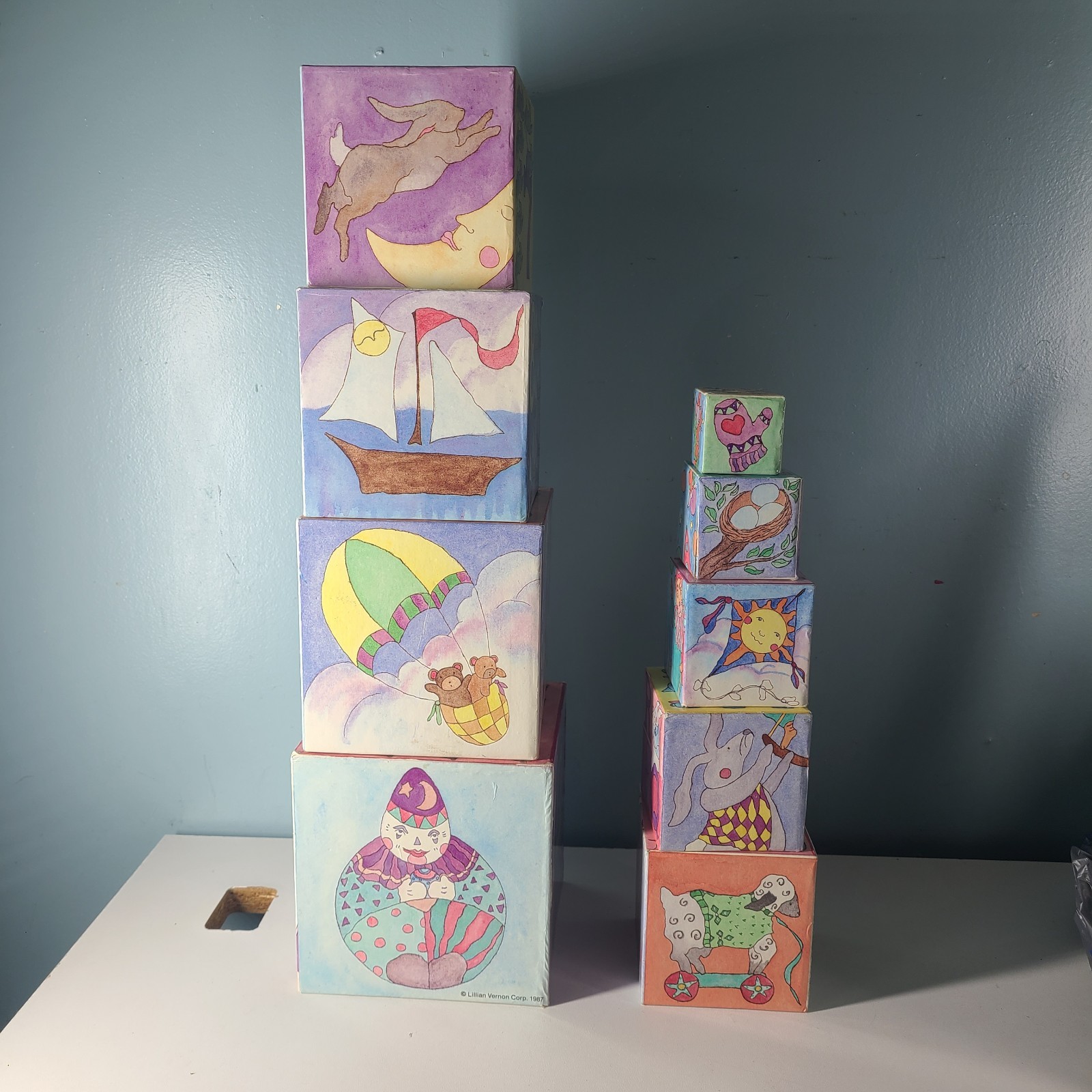 Vintage 1987 Lillian Vernon Nesting Blocks INCOMPLETE Set Stacking Alphabet