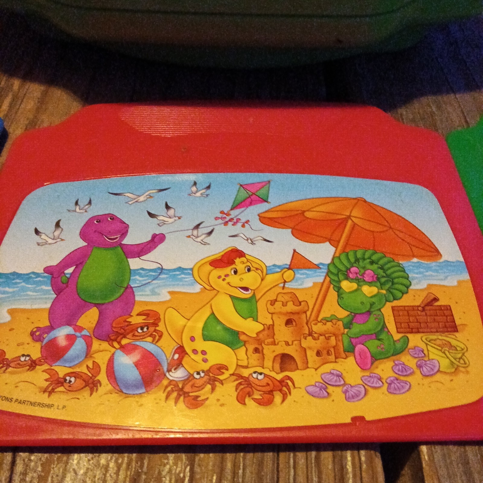 Vintage Barney Purple Dinosaur Interactive Laptop Mattel W/5 cartridges works