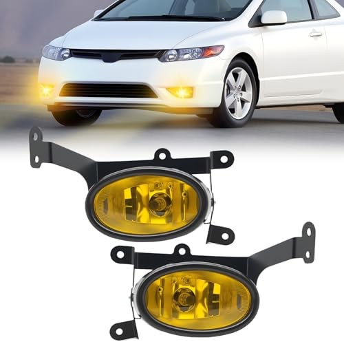 Fog Lights Compatible With 2006 2007 2008 Civic 2-Door Honda 2006-2008 CIVIC