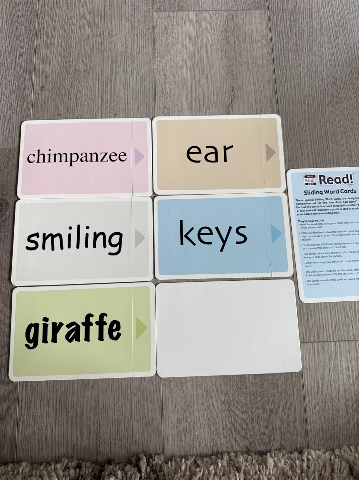 Your Baby Can Read! Early Language Development System Sliding Word Cards Set 2