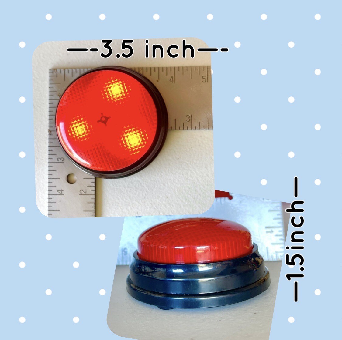 Fun Red Light Up Push Buzzer With Sound! Learning Resources LRNLER3776 Works!
