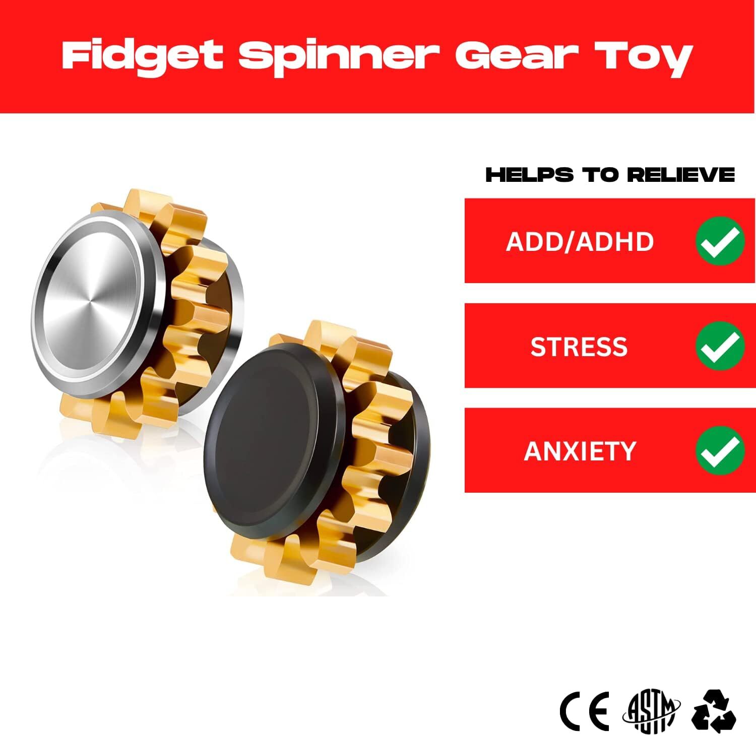 Copper Gear Fidget Spinner Toy for Anxiety, Stress, ADHD Autism, 1 Count