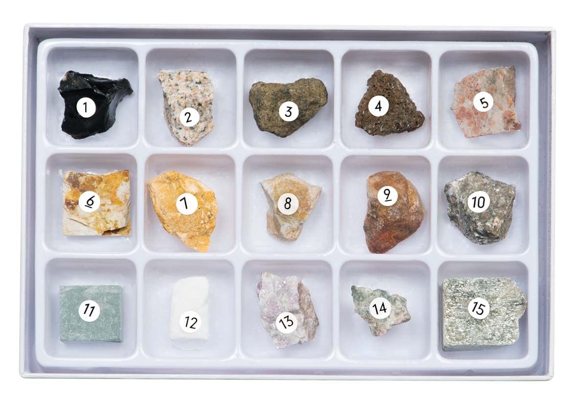 Toysmith Rock Science Kit 15 Specimens Magnifying Viewer Geology Fun for Ages 8+