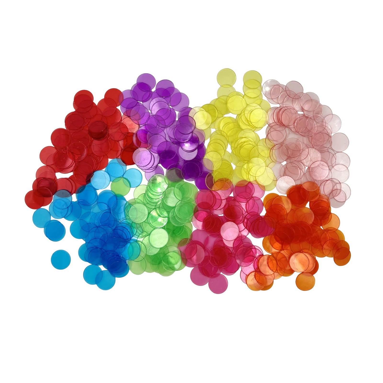 SUTIMSHE 500 Pcs of 3/4 inch Transparent 8 Color Clear Bingo Counting Chips P…