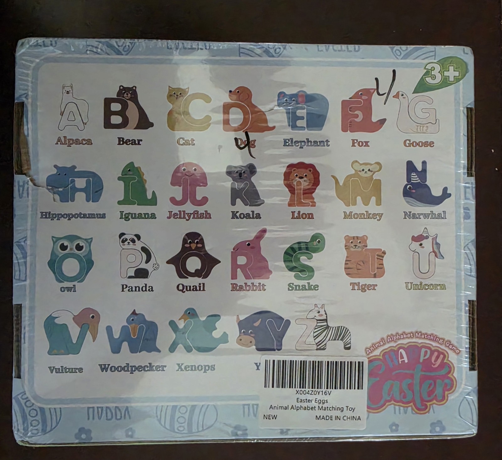 Animal Alphabet Matching Game Easter Eggs Toy for Ages 3+ Age Level 3-4 Years